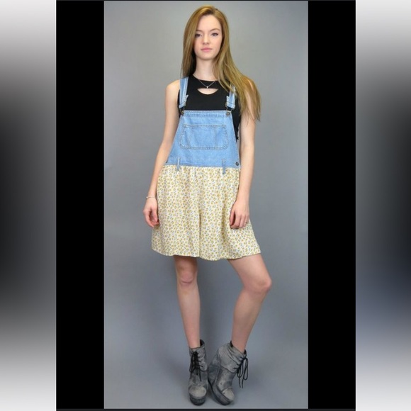 Express 90s vintage denim romper sz XS to sz 4 - Picture 2 of 7